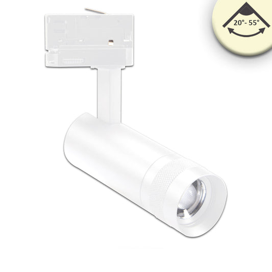Railspot | 3-fase | focusseerbaar 20°-55° | wit mat | dimbaar | 8W | 3000K