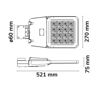 GR100 | Straatarmatuur | 100W | IP66 | mastbevestiging DN60