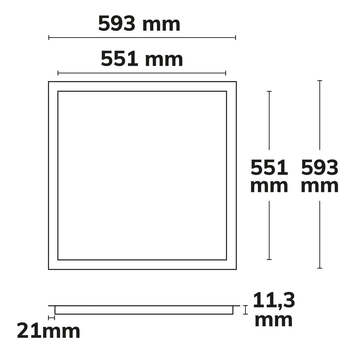Frame 600 | LED Paneel | Push/DALI dimbaar | 40W