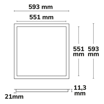 Frame 600 | LED Paneel | Push/DALI dimbaar | 40W