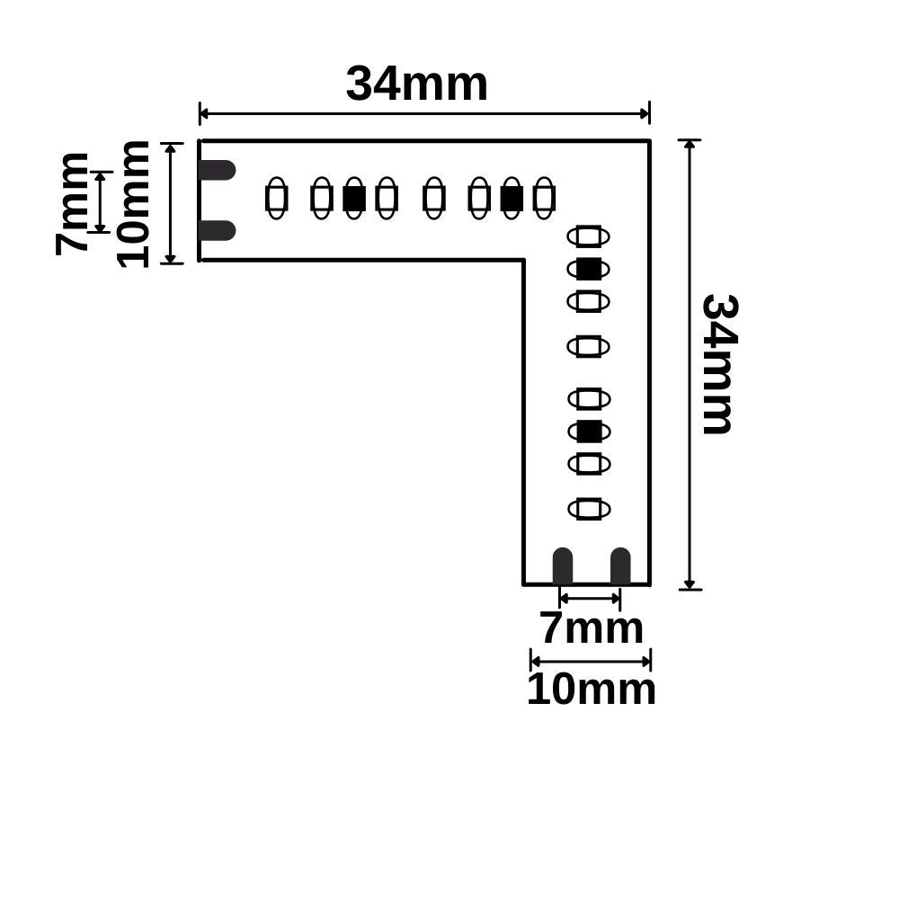 Linear10 CRI927 | Connector | lichtgevende hoekverbinder | 2700K | 0,8W | 24V | IP20