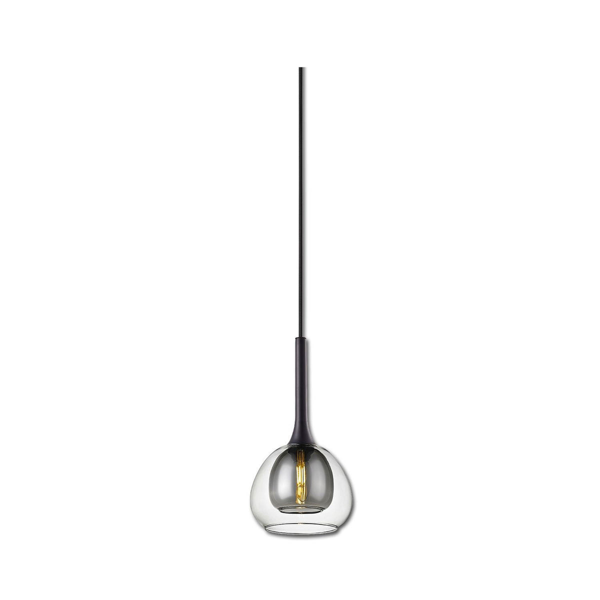 Hanglamp | helder/zwart glas | E14 | 50-300cm