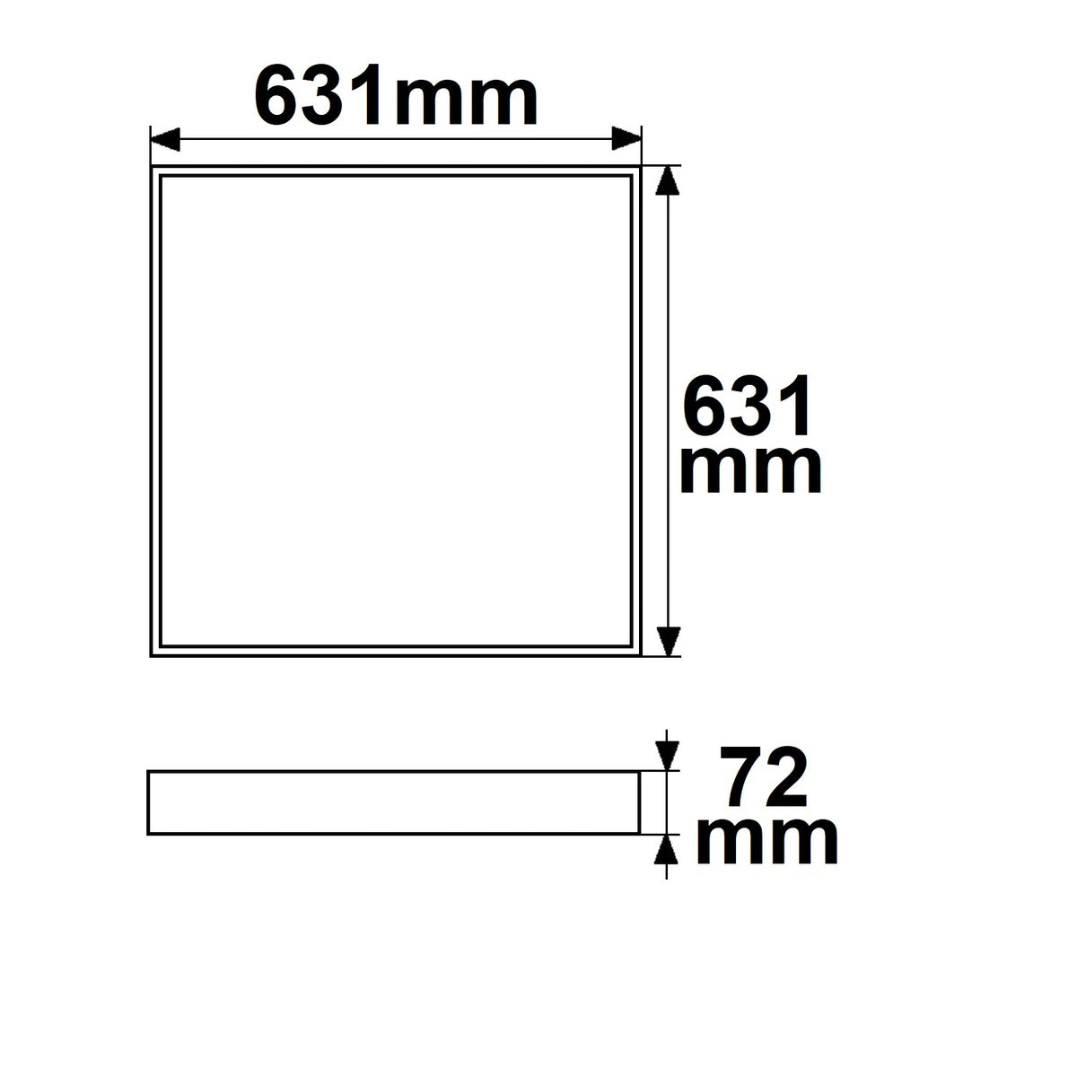 Installatiemateriaal | Opbouwframe voor LED paneel 625x625 | hoogte 7cm | wit