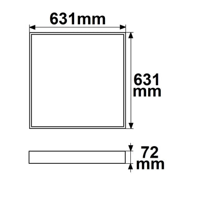 Installatiemateriaal | Opbouwframe voor LED paneel 625x625 | hoogte 7cm | wit