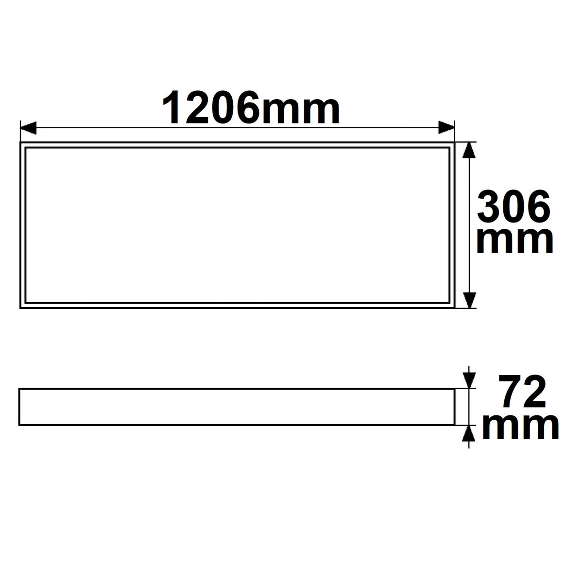 Installatiemateriaal | Opbouwframe voor LED paneel 300x1200 | hoogte 7cm | wit