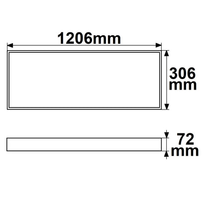 Installatiemateriaal | Opbouwframe voor LED paneel 300x1200 | hoogte 7cm | wit