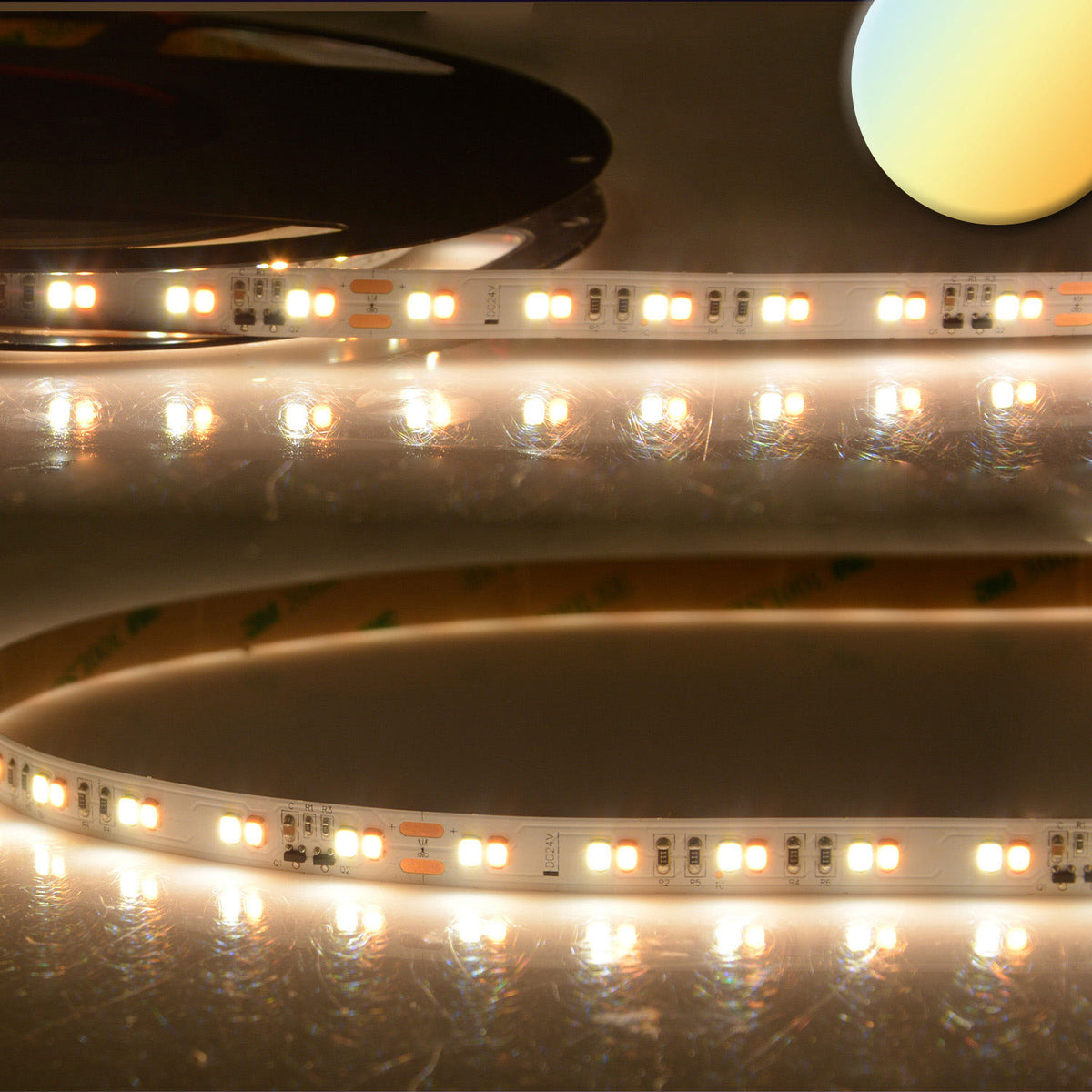 SUNSET CRI90 | LED-strip | dim to warm | 5m | 1800-3000K | 14W | 24V | IP20