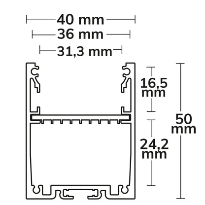 LAMP30 V1 | Aluminium profiel | opbouw | zilver gepoedercoat