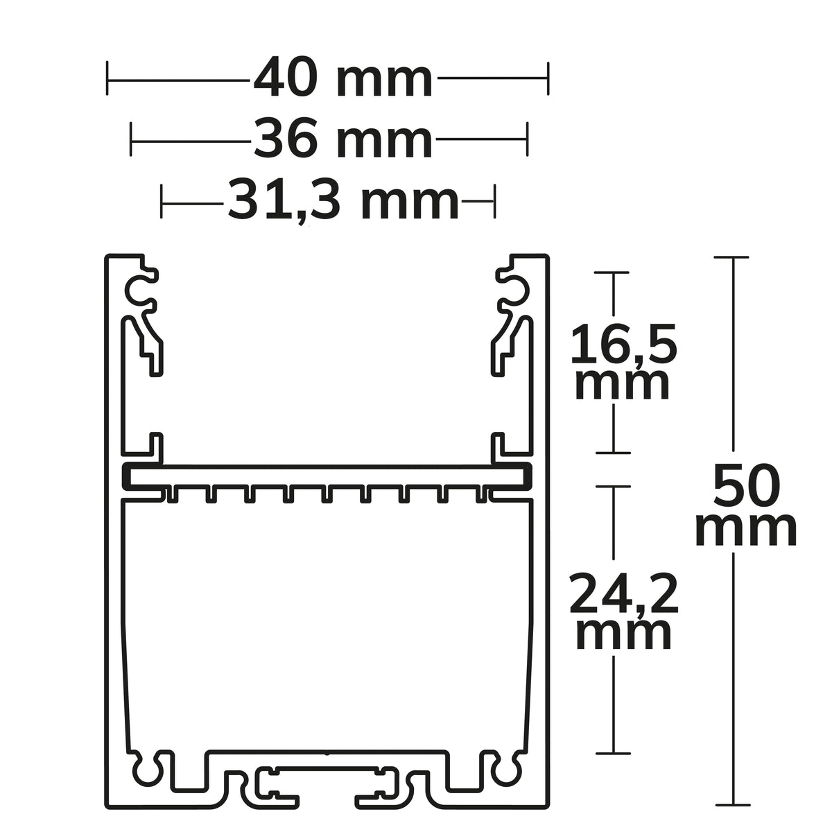 LAMP30 V1 | Aluminium profiel | opbouw | wit RAL 9003 | 200cm