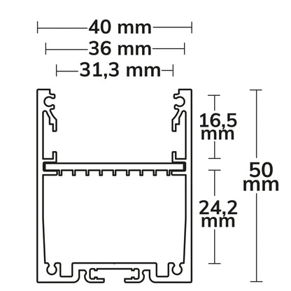LAMP30 V1 | Aluminium profiel | opbouw | wit RAL 9003 | 200cm