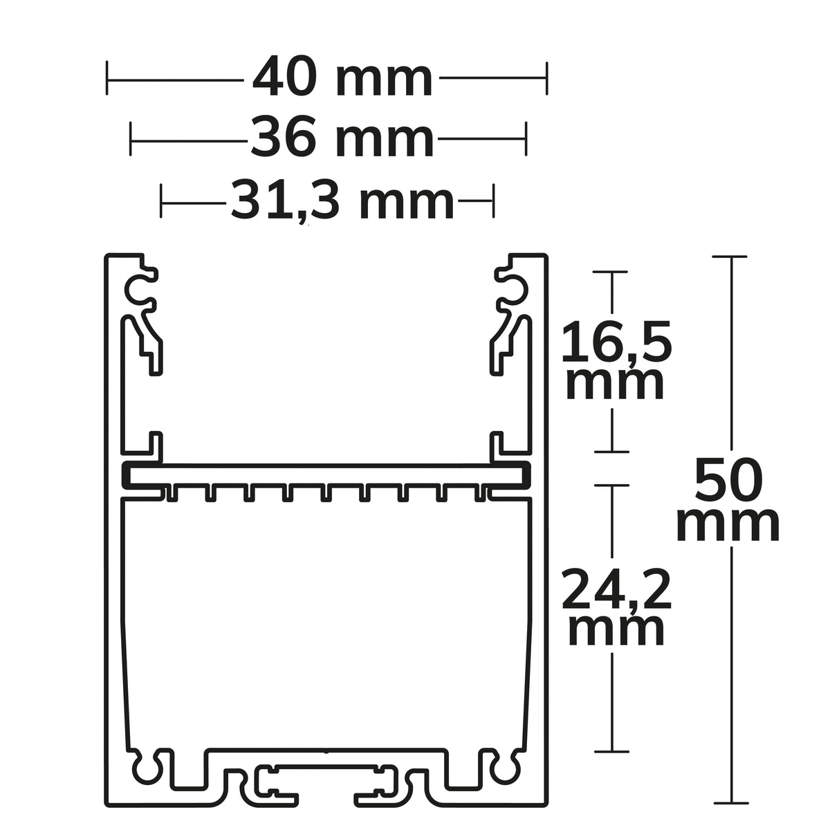 LAMP30 V1 | Aluminium profiel | opbouw | zwart RAL 9005