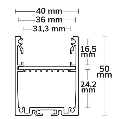 LAMP30 V1 | Aluminium profiel | opbouw | zwart RAL 9005