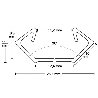 CORNER11n | Aluminium profiel hoek | geanodiseerd