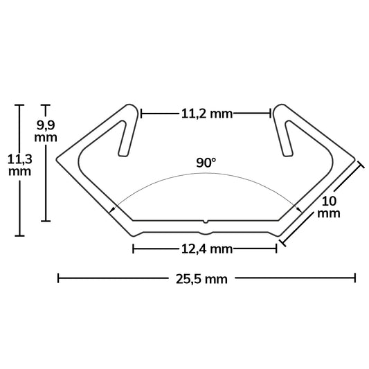 CORNER11n | Aluminium profiel hoek | geanodiseerd