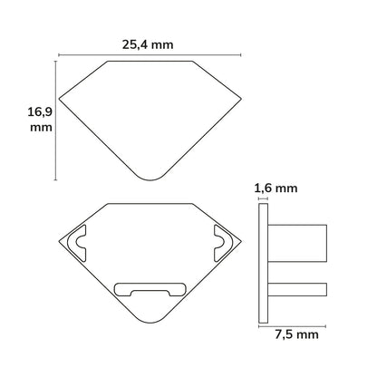 EC96 | Profielaccessoire | Eindkap CORNER11n | wit