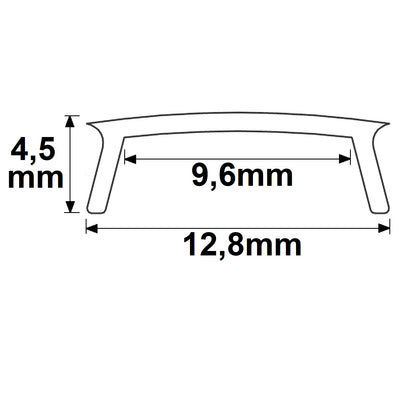 COVER52 | Profielaccessoire | afdekking zwart mat | voor SURF11/CORNER11 | 200cm