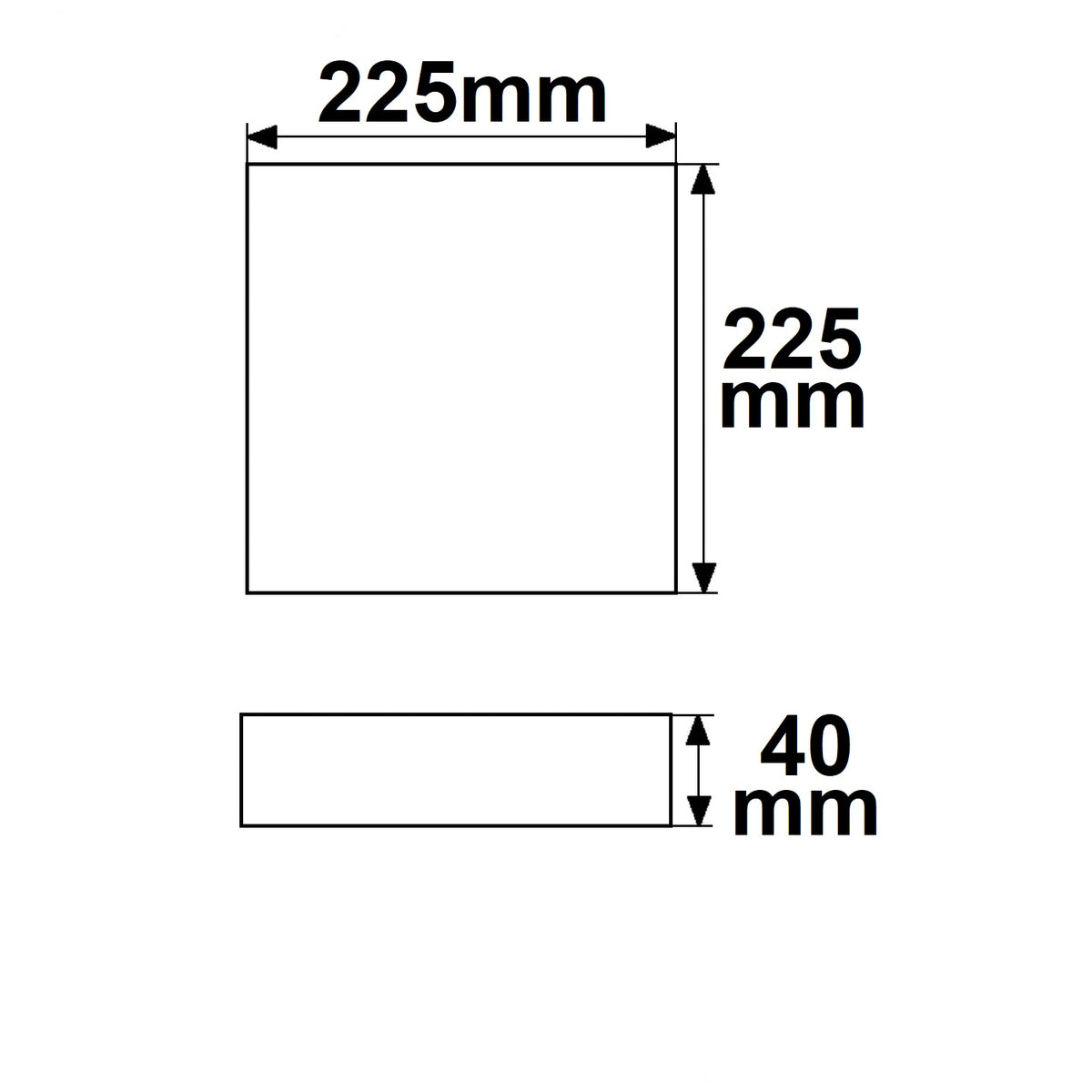 PRO | Plafondlamp | vierkant 225x225mm | ColorSwitch 2700/3000/4000K | 24W | dimbaar | zwart