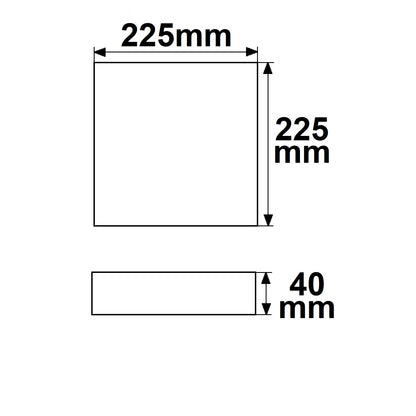 PRO | Plafondlamp | vierkant 225x225mm | ColorSwitch 2700/3000/4000K | 24W | dimbaar | zwart