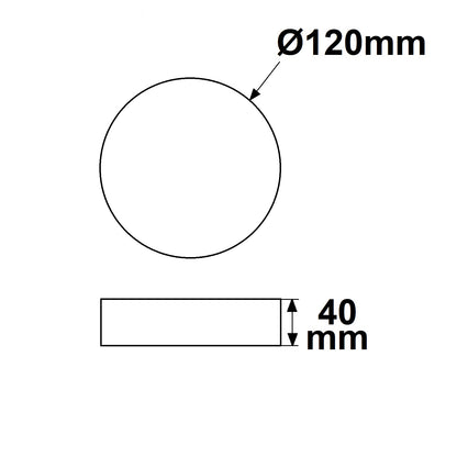 PRO | Plafondlamp | rond DN120 | ColorSwitch 2700/3000/4000K | 8W | dimbaar | zwart