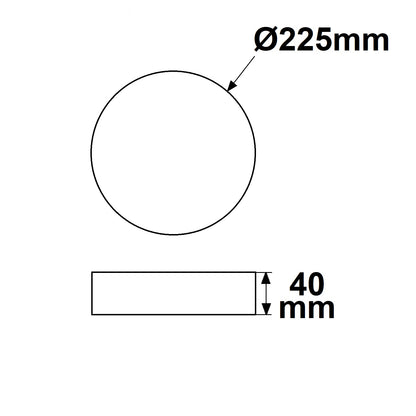 PRO | Plafondlamp | rond DN225 | ColorSwitch 2700/3000/4000K | 24W | dimbaar | zwart