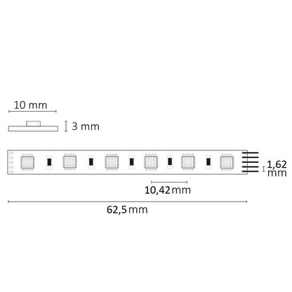 SIL RGB+WW | LED-strip | 4in1 | 19W/m | 24V | 5m