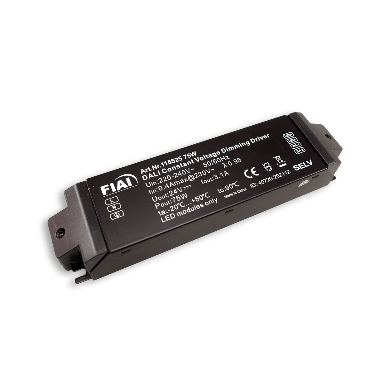 LED driver | PWM | 24V | 0-75W | IP20 | Push/DALI-2 dimbaar | SELV