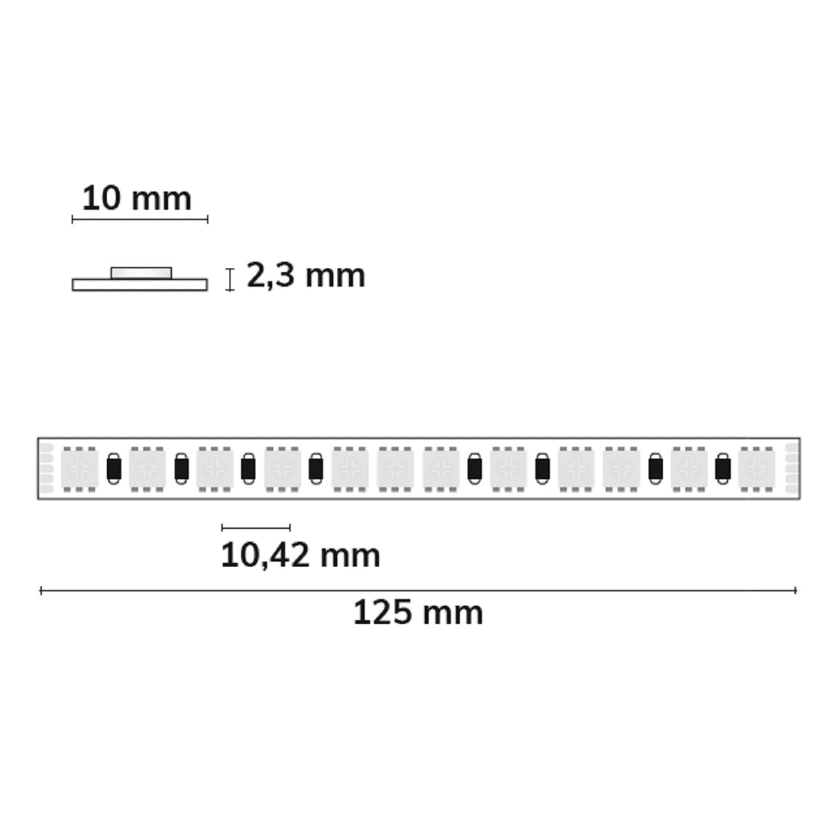 RGB+WW 48V | LED-strip | 20m | 19W/m | 96 LED/m | 48V | IP20