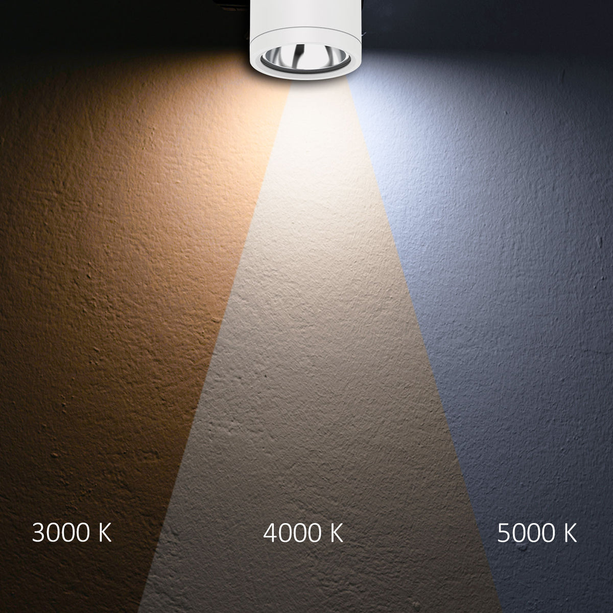 Opbouwarmatuur | plafondspot | ColorSwitch 3000K/4000K/5000K | IP65 | dimbaar