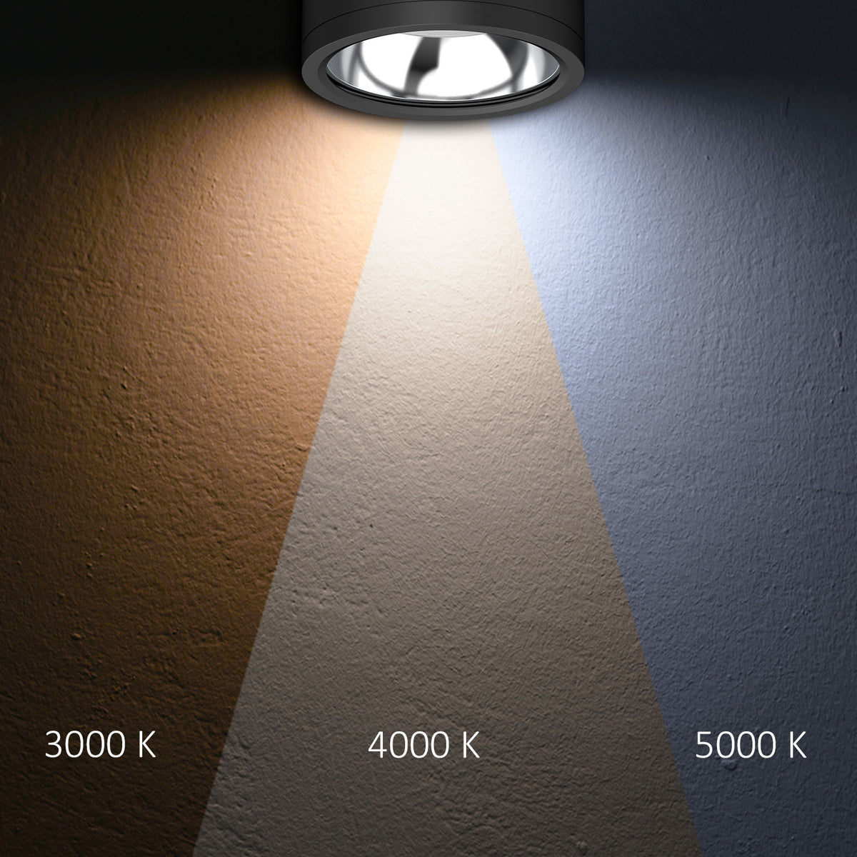 Opbouwarmatuur | plafondspot | ColorSwitch 3000K/4000K/5000K | IP65 | dimbaar