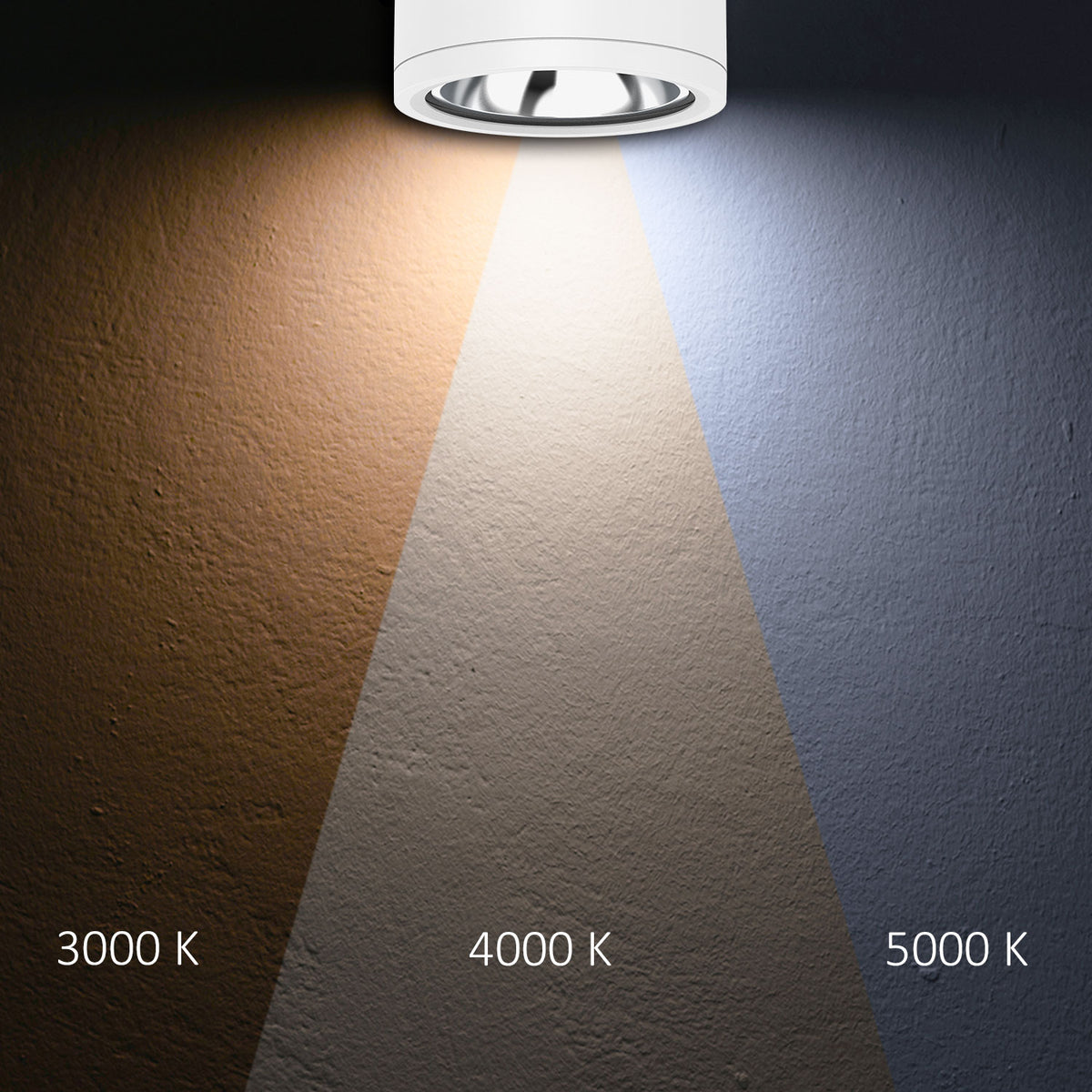 Opbouwarmatuur | plafondspot | ColorSwitch 3000K/4000K/5000K | IP65 | dimbaar