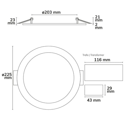 Downlight | rond | ultraplat | wit | ColorSwitch 3000K/3500K/4000K | dimbaar