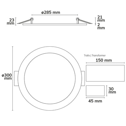 Downlight | rond | ultraplat | zwart | ColorSwitch 3000K/3500K/4000K | dimbaar