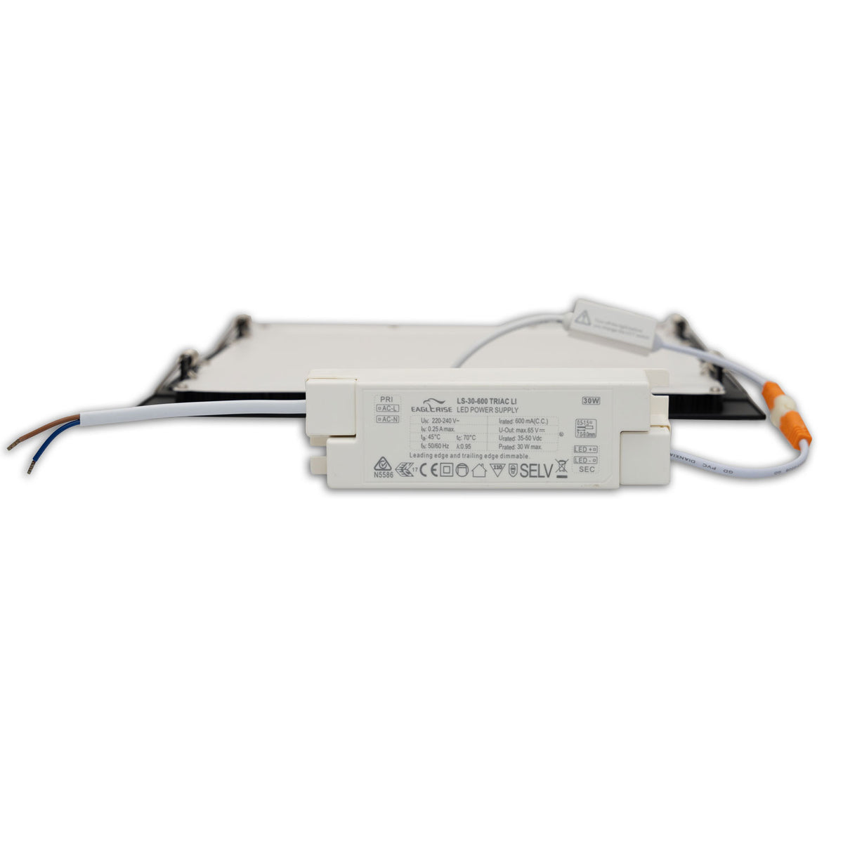 Downlight | vierkant | ultraplat | zwart | 300x300mm | ColorSwitch | dimbaar | 24W
