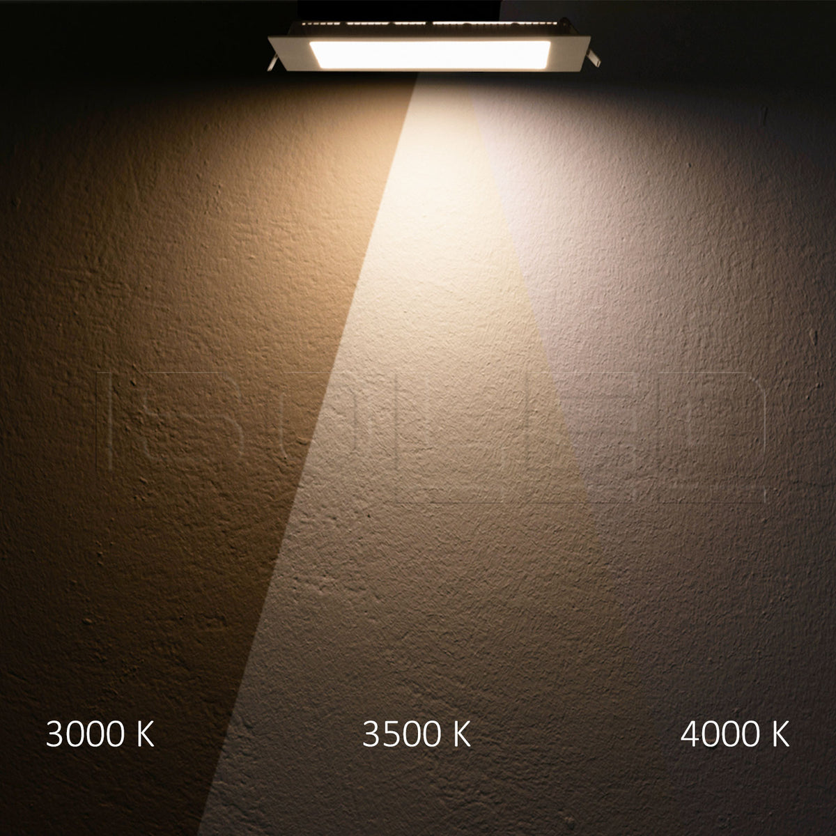 Downlight | vierkant | ultraplat | zwart | 300x300mm | ColorSwitch | dimbaar | 24W