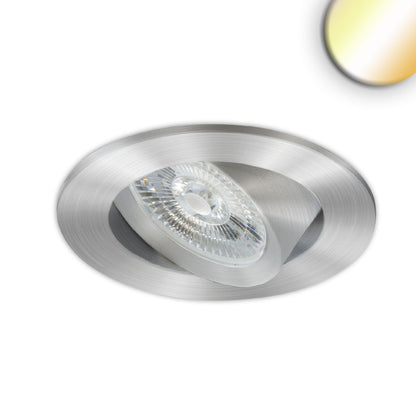 Slim68 | Inbouwspot | geborsteld aluminium | rond | 6W+6W | 24V | dynamic white 2700K-5700K