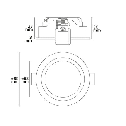 Slim68 | Inbouwspot | geborsteld aluminium | rond | 6W+6W | 24V | dynamic white 2700K-5700K