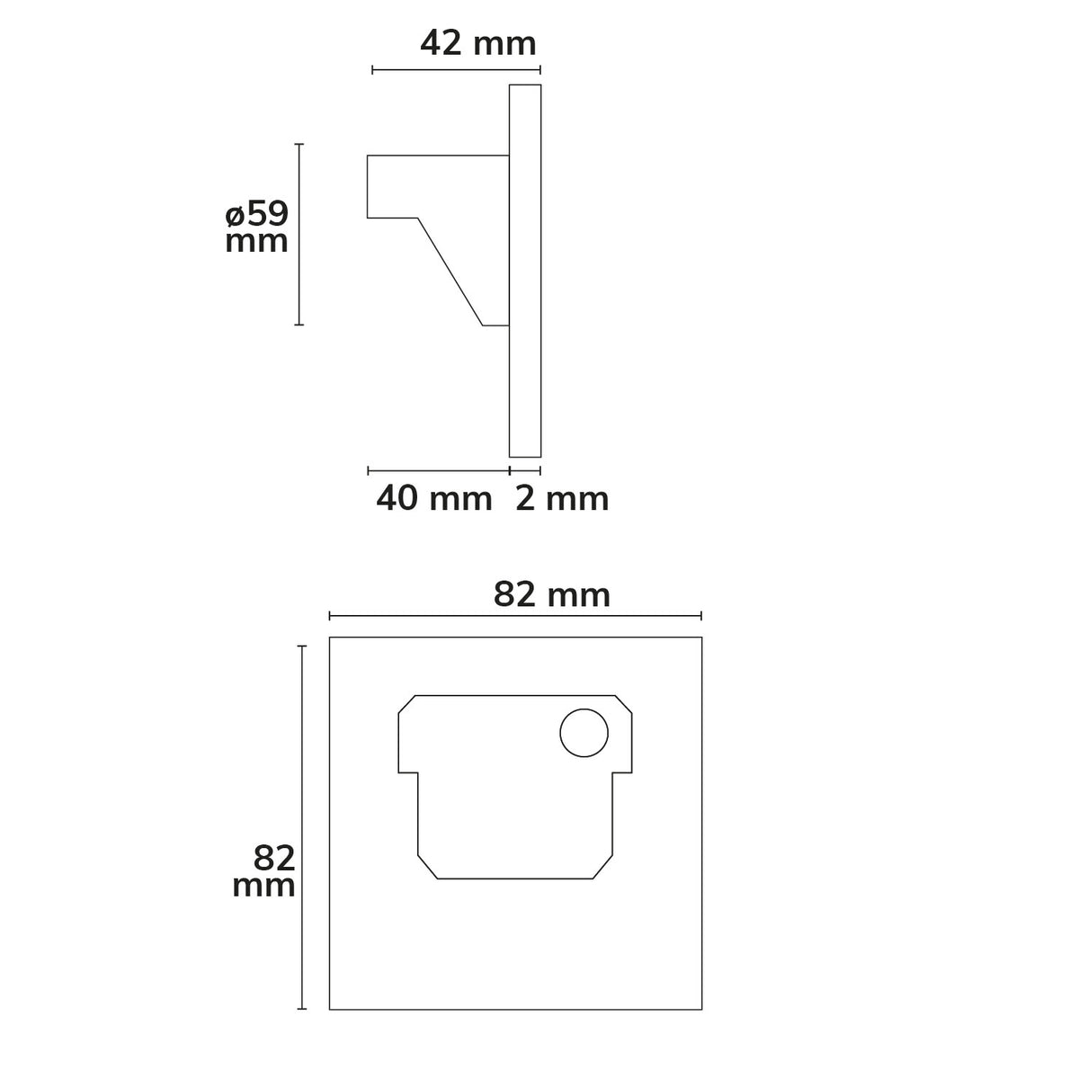 Sys-Wall68 | Wandinbouwarmatuur | ColorSwitch 3000/4000/6000K | 2W | PIR sensor | 230V