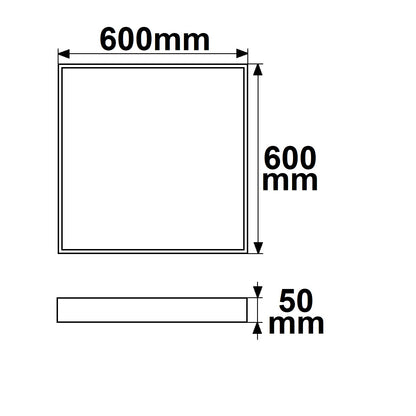 Opbouwframe | voor LED paneel 600x600 | hoogte 5cm | wit RAL 9016