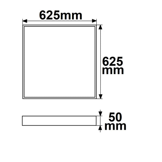 Opbouwframe | voor LED paneel 625x625 | hoogte 5cm | wit RAL 9016
