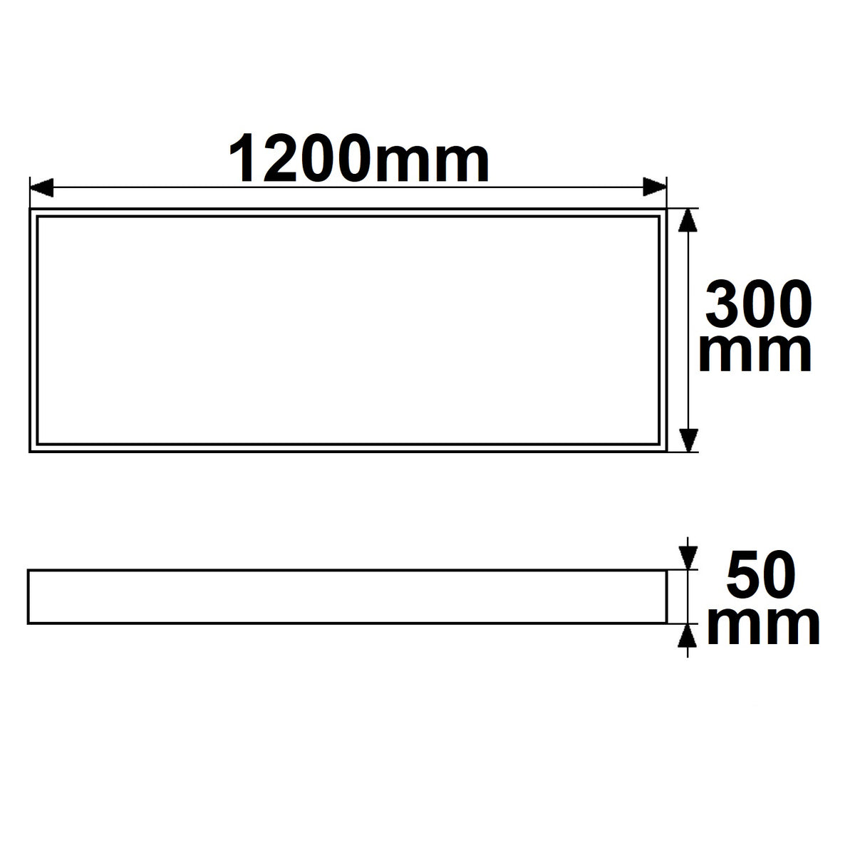 Opbouwframe | voor LED paneel 300x1200 | hoogte 5cm | wit RAL 9016