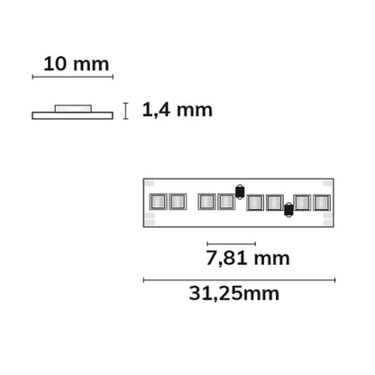 HEQ919/940 Linear CCT | LED-strip | 5m | 1900K tot 4000K | 7W+7W/m | 24V | IP20