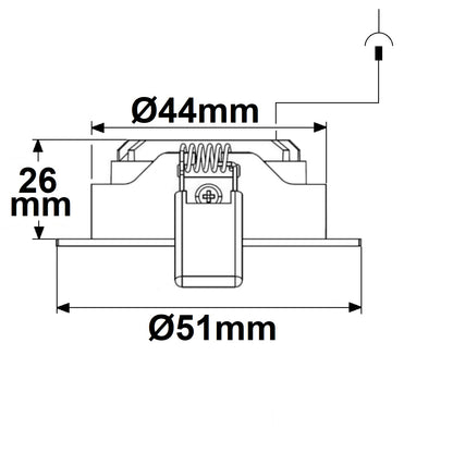 MiniAMP | Inbouwspot | zwart | 12V | dimbaar | 100cm kabel | 3W | warm wit