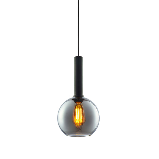 Hanglamp | zwart rond glas | E27 | 50-300cm | exclusief lichtbron