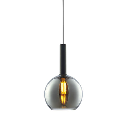 Hanglamp | zwart rond glas | E27 | 50-300cm | exclusief lichtbron