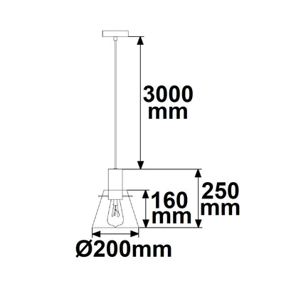 Hanglamp | amber concaaf glas | E27 | 50-300cm | 20cm | exclusief lichtbron