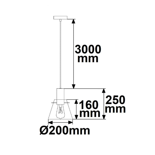 Hanglamp | amber concaaf glas | E27 | 50-300cm | 20cm | exclusief lichtbron