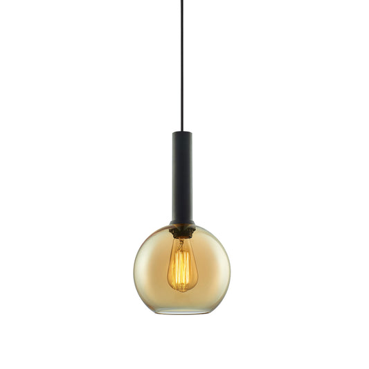 Hanglamp | amber rond glas | E27 | 50-300cm | exclusief lichtbron