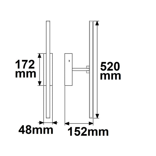 Wandlamp | spiegel- en schilderijlamp | zwenkbaar | 2700/3000/4000K | 12W | 520mm