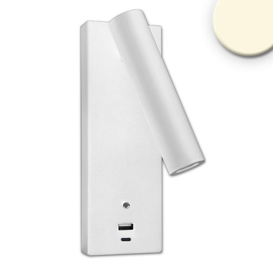 Wandlamp | Leeslamp met USB-A en USB-C | 3W | warm wit | 3 standen dimbaar