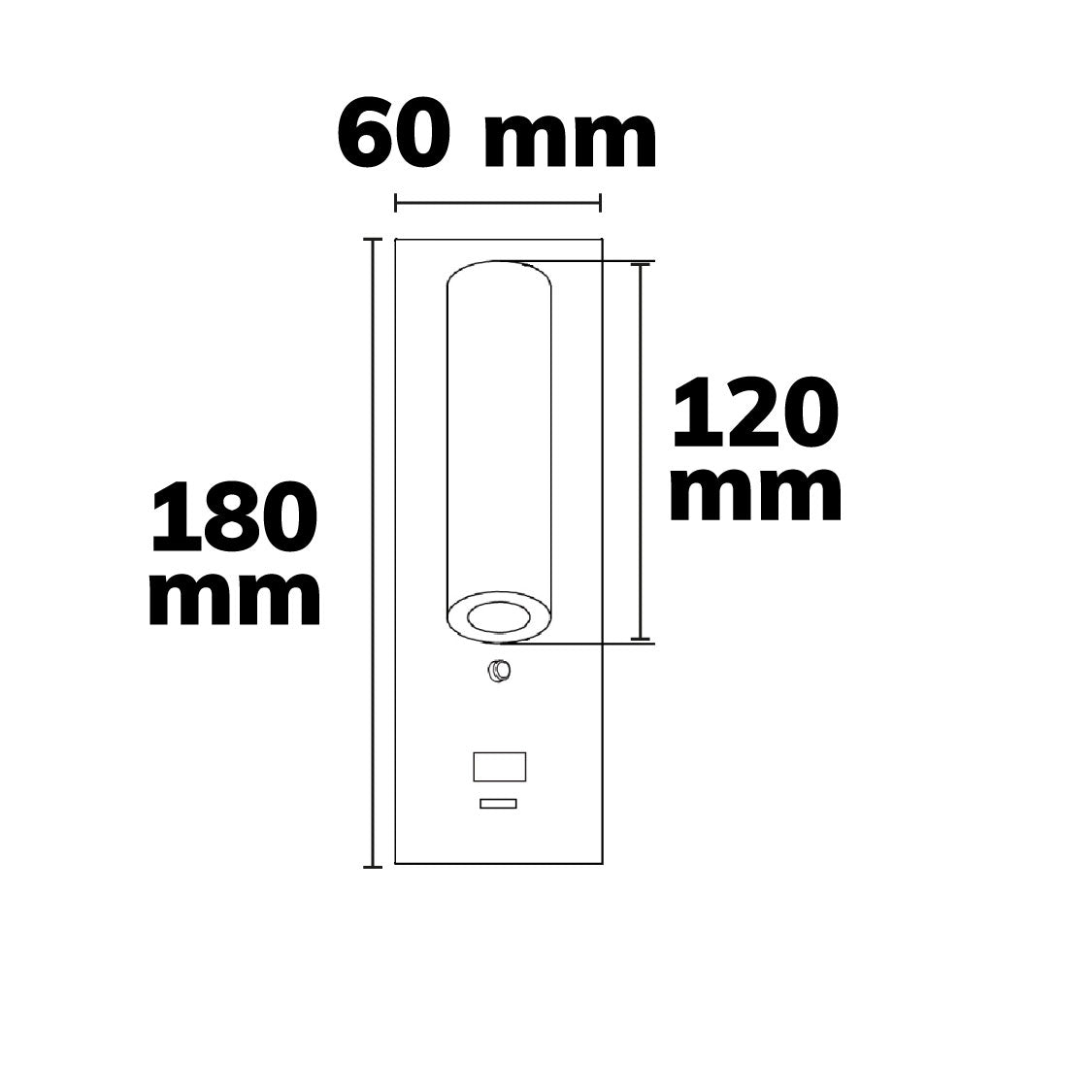 Wandlamp | Leeslamp met USB-A en USB-C | 3W | warm wit | 3 standen dimbaar